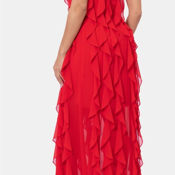 XSCAPE Women’s Corkscrew Ruffle Chiffon Gown Size 16 - Picture 4 of 6